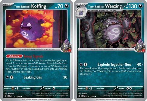 Team Rocket’s Weezing 126/182 – المنافسون المقدرون – مجموعة بطاقات بوكيمون in Kuwait