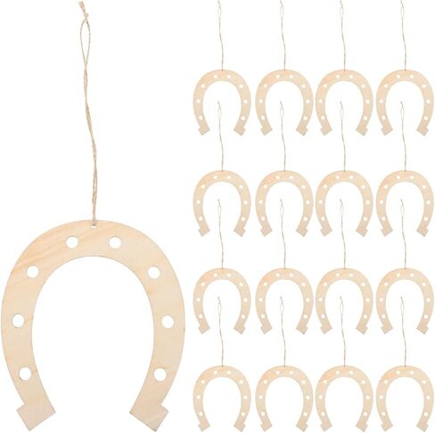 Gatuida 24pcs Unfinished Horseshoe Wood Cutouts, DIY Wood Slices for Crafts, Smooth Edges, Khaki, Perfect for Painting, Baby Shower Decorations, DIY Projects in Saudi Arabia