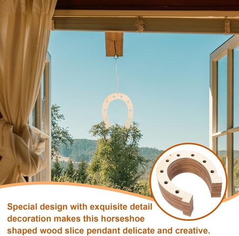 Gatuida 24pcs Unfinished Horseshoe Wood Cutouts, DIY Wood Slices for Crafts, Smooth Edges, Khaki, Perfect for Painting, Baby Shower Decorations, DIY Projects in Saudi Arabia