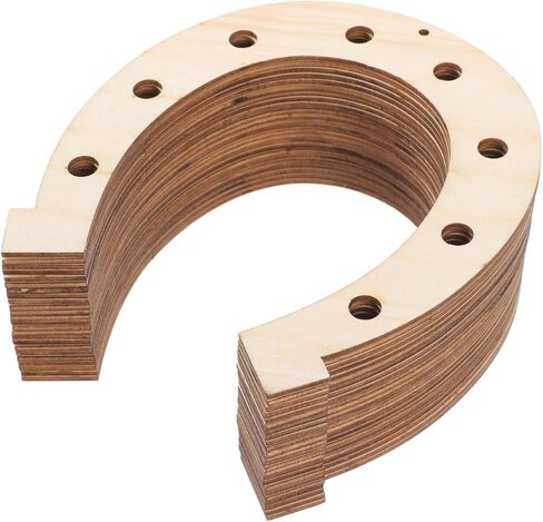 Gatuida 24pcs Unfinished Horseshoe Wood Cutouts, DIY Wood Slices for Crafts, Smooth Edges, Khaki, Perfect for Painting, Baby Shower Decorations, DIY Projects in Saudi Arabia