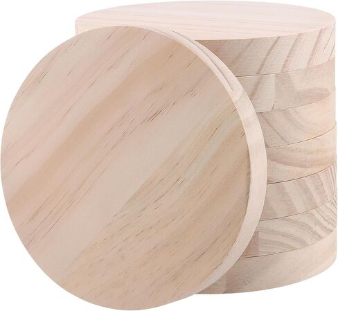 8PCS 6 Inch Round Wooden Discs Circles, 0.78 Inch Thickened Unfinished Wood Wooden Plaque,Woode Coasters for Crafts DIY Painting in Kuwait