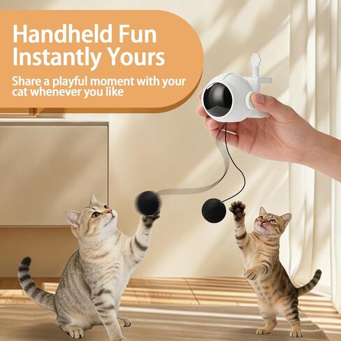 Automatic Interactive Cat Toy Ball, Electronic Self-Play Lifting Hanging Pet Cat Ball Random Up-Down Motion Indoor Cats & Kittens Toy in Saudi Arabia