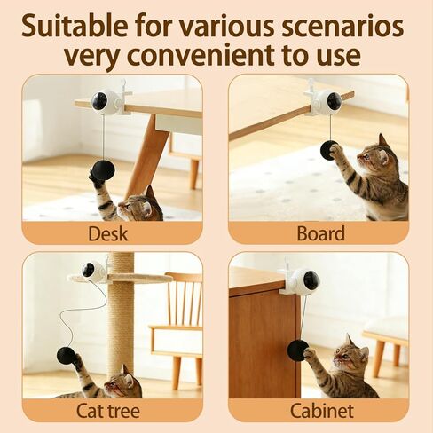 Automatic Interactive Cat Toy Ball, Electronic Self-Play Lifting Hanging Pet Cat Ball Random Up-Down Motion Indoor Cats & Kittens Toy in Saudi Arabia