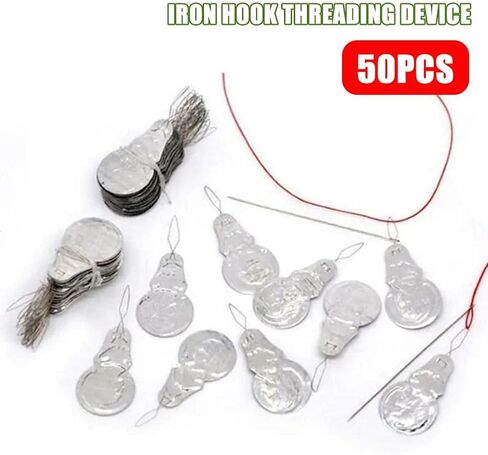 50pcs Embroidery Needle Threader Tool,Aluminum Sewing Machine Needle Threader for Hand Sewin-g Tools,with Gourd-Shaped & Retractable Needles,DIY Needles Threade-r Stitch Insertion Sewing Tool in Saudi Arabia