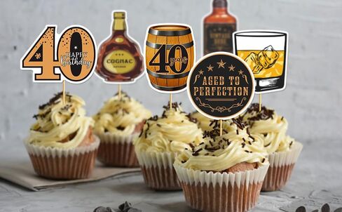 40th Birthday Cupcake Toppers: 30Pcs 40th Birthday Decorations for Men Cheers to 40 Years Cupcake Topper Cheers to 40 Years Birthday Decorations in Saudi Arabia