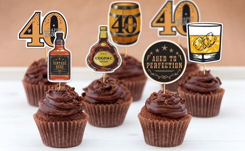 40th Birthday Cupcake Toppers: 30Pcs 40th Birthday Decorations for Men Cheers to 40 Years Cupcake Topper Cheers to 40 Years Birthday Decorations in Saudi Arabia
