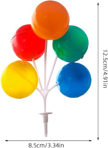 Multi-Color Plastic Balloon Cake Toppers, Mini Balloon Garland Reusable Decorative Picks for Birthday Party, Wedding, and Celebration Cakes, 5PCS in Saudi Arabia