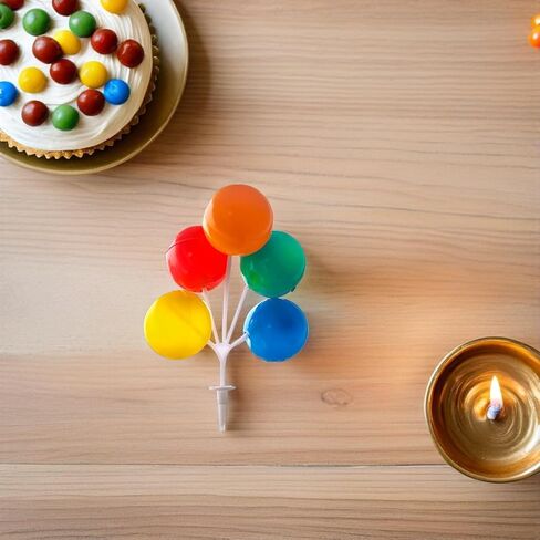 Multi-Color Plastic Balloon Cake Toppers, Mini Balloon Garland Reusable Decorative Picks for Birthday Party, Wedding, and Celebration Cakes, 5PCS in Saudi Arabia
