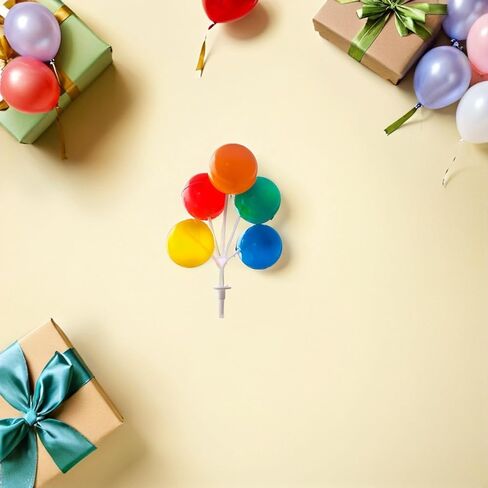 Multi-Color Plastic Balloon Cake Toppers, Mini Balloon Garland Reusable Decorative Picks for Birthday Party, Wedding, and Celebration Cakes, 5PCS in Saudi Arabia