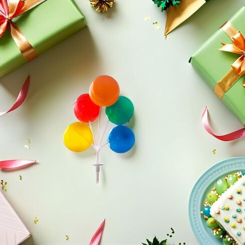 Multi-Color Plastic Balloon Cake Toppers, Mini Balloon Garland Reusable Decorative Picks for Birthday Party, Wedding, and Celebration Cakes, 5PCS in Saudi Arabia
