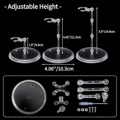 6 Pack Action Figure Stands, Clear Doll Display Stand, Assembly Plastic Action Figure Display Holder Base with Screwdrivers, Action Figures Accessories Support for 6 Inch Dolls in Saudi Arabia