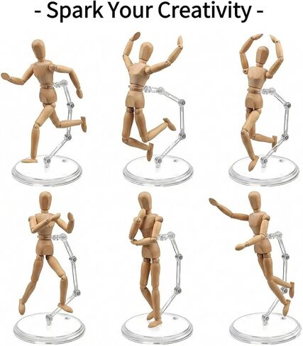 6 Pack Action Figure Stands, Clear Doll Display Stand, Assembly Plastic Action Figure Display Holder Base with Screwdrivers, Action Figures Accessories Support for 6 Inch Dolls in Saudi Arabia