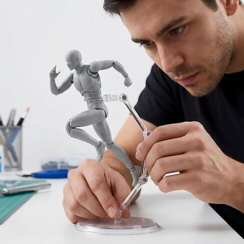 6 Pack Action Figure Stands, Clear Doll Display Stand, Assembly Plastic Action Figure Display Holder Base with Screwdrivers, Action Figures Accessories Support for 6 Inch Dolls in Saudi Arabia