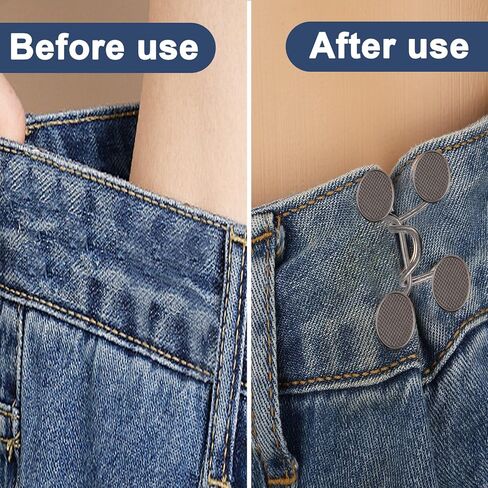 8 مجموعة من دبابيس شد الخصر للبنطلون، دبابيس حزام الخصر من سبائك الزنك، مشابك جينز لضبط الخصر بدون دبابيس تزيين للخياطة in Kuwait