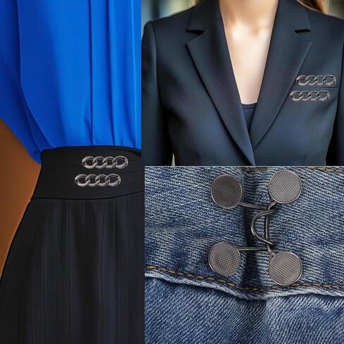 8 مجموعة من دبابيس شد الخصر للبنطلون، دبابيس حزام الخصر من سبائك الزنك، مشابك جينز لضبط الخصر بدون دبابيس تزيين للخياطة in Kuwait