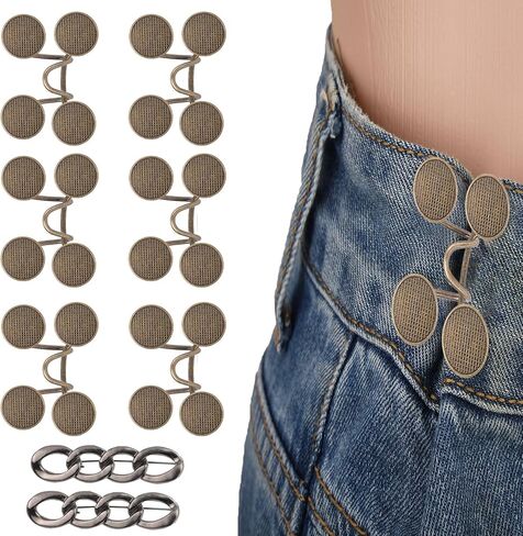 8 مجموعة من دبابيس شد الخصر للبنطلون، دبابيس حزام الخصر من سبائك الزنك، مشابك جينز لضبط الخصر بدون دبابيس تزيين للخياطة in Kuwait