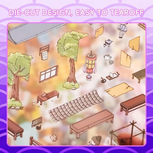 3D Sticker Scene Therapy Book (26 Mini Scenes) DIY Miniature Room Craft Kit - Adorable Kawaii Cottage Stickers, Perfect for Adult Stress Relief and Cozy Activities - Ideal Healing Gift in Saudi Arabia