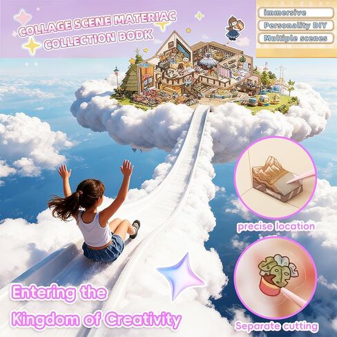 3D Sticker Scene Therapy Book (26 Mini Scenes) DIY Miniature Room Craft Kit - Adorable Kawaii Cottage Stickers, Perfect for Adult Stress Relief and Cozy Activities - Ideal Healing Gift in Saudi Arabia