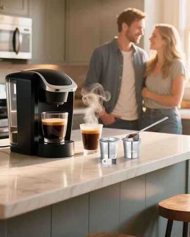 2 Pack Reusable K Cups for Keurig 1.0 - Stainless Steel K Cup Reusable Coffee Pods with Metal Scoop, Brush & 4 Extra Seals - Refillable Coffee Filters for K-Classic, K-Mini & K-Elite(Not for 2.0) in Saudi Arabia