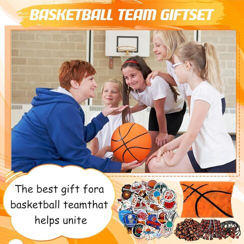 98 Pcs Basketball Party Favors Include Basketball Goodie Makeup Bags Bracelet Hair Bands Hair Ties Sticker for Sports Team Gifts Birthday Decoration Party Supplies in Saudi Arabia
