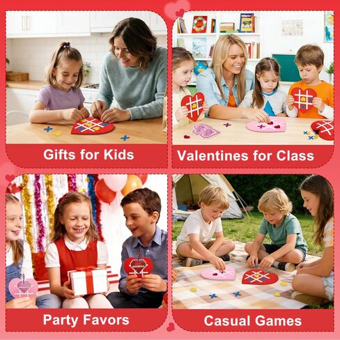 24 Pack Valentines Day Gifts for Kids Classroom, Tic Tac Toe Game with Valentines Exchange Cards for School Boys Girls Party Favors in Saudi Arabia