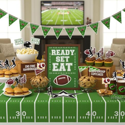 Sucrain 24pcs Football Cupcake Toppers,Disposable Foot Ball Themed Toothpicks, Cocktail Picks for Birthday Party,Game Day, Tailgate Decorations in Saudi Arabia
