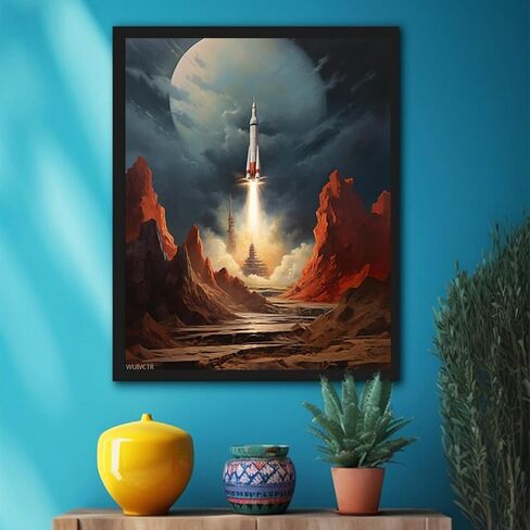WUIVCTR DIY Paint by Numbers for Adults Beginner, Space Rocket Adventure, Adult Crafts Adults' Paint-by-Number Kits, Room Decor Gift for Birthday Festival (16x20 inch,No Frame), Bright in Saudi Arabia