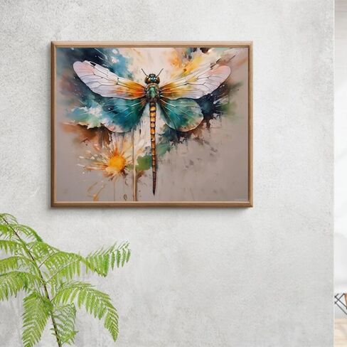 ZUVRDIAI Oil Painting Kit for Beginner Digital Painting Dragonfly Paint by Numbers for Adults Beginner Arts Craft for Decoration, 40x50cm No Frame in Saudi Arabia