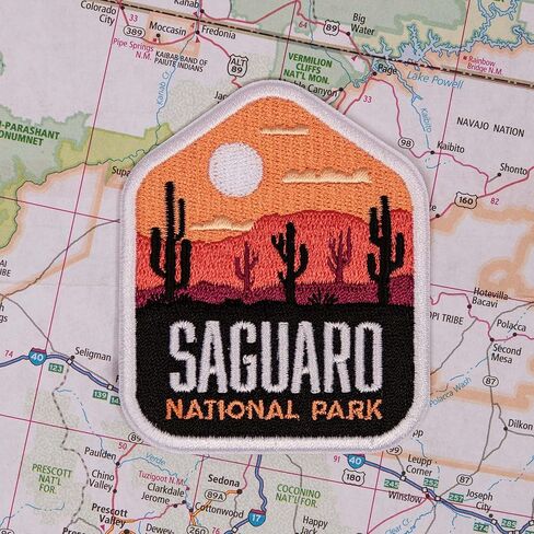 رقعة حديد على رقعة Vagabond Heart Saguaro National Park - شارة سفر - مخيطة أو كي على زينة لحقائب قبعات الجينز - تذكار المشي لمسافات طويلة لحقيبة الظهر أو السترة - هدية للمسافرين - 2.75 بوصة in Saudi Arabia