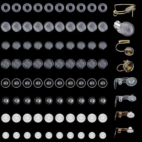 80 Pcs Clip On Earring Pads TPE Material (Better Than Silicone) Clear Clip On Earring Backs, Comfort Earrings Cushions for Clips on Earrings in Saudi Arabia