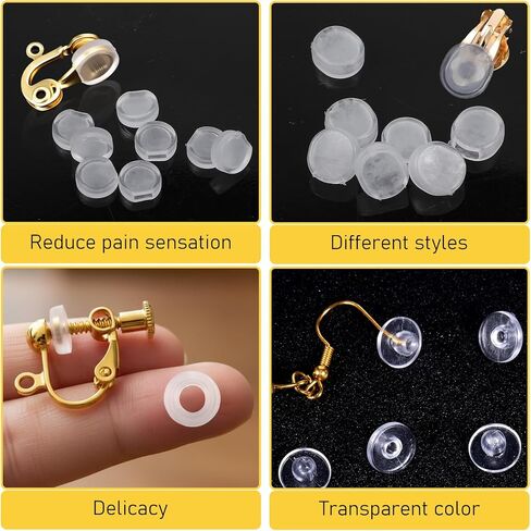 80 Pcs Clip On Earring Pads TPE Material (Better Than Silicone) Clear Clip On Earring Backs, Comfort Earrings Cushions for Clips on Earrings in Saudi Arabia