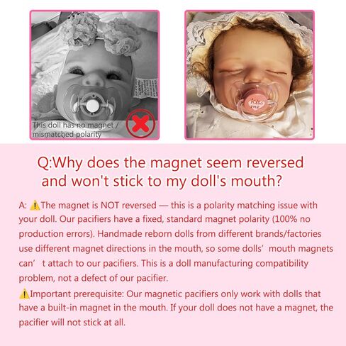 6 Pieces Cute Girl Magnetic Pacifier Set for Reborn Dolls - Pink Purple White Styles, Doll Feeding Toy Accessories & Kids Gifts in Saudi Arabia