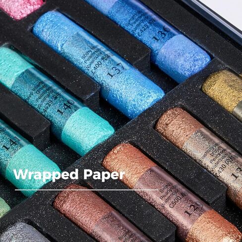 LIGHTWISH Handmade Metallic Soft Pastel Set 24 Colors,Super Soft & Blendable Chalk Pastel Sticks for Professional Drawing Painting,Blending in Saudi Arabia