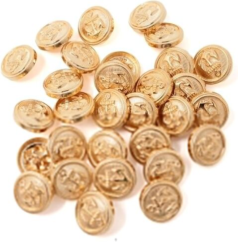 30PCS Golod Anchor Pattern Buttons Vintage Round Sewing Buttons Fashion Clothing Accessories for Coat Jacket Shirt Decoration and DIY Crafts Making, 15mm in Saudi Arabia
