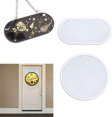 iSuperb 3PCS Silicone Molds for Resin Rectangle Doorplate Epoxy Crystal Mold DIY Tablet Pendant Door Hanging Welcome Sign Plates, Road Street Sign Making Model (Rectangle) in Saudi Arabia