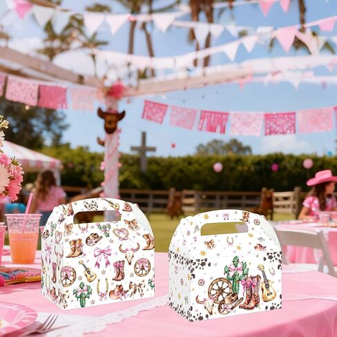 umoni Cowgirl Party Treat Box Coquette Bow Favor Boxes 12PCS Westerm Disco Cowgirl Birthday Party Supplies Boots or Bows Goodie Gift Box for Rodeo Wild West Theme Bachelorette Baby Shower Decor in Saudi Arabia