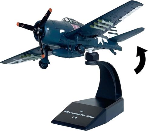 ترقية F6F Hellcat نموذج طائرة بمقياس 1/72 WWⅡ نموذج عسكري مقاتل معدني مع قاعدة حامل قابلة للتدوير F6F Hellcat Kit للتجميع أو الهدايا in Kuwait