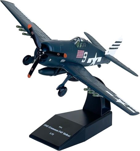 ترقية F6F Hellcat نموذج طائرة بمقياس 1/72 WWⅡ نموذج عسكري مقاتل معدني مع قاعدة حامل قابلة للتدوير F6F Hellcat Kit للتجميع أو الهدايا in Kuwait