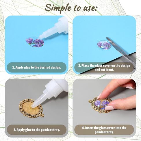 30 Pcs Pendant Tray Kit, 15 Pcs 30 x 40 mm Oval Bezel Blank Pendant Trays Base, 15 Pcs Transparent Glass Cabochons, Cameo Pendants for DIY Bridal Bouquet Photo Pendants Memorial Jewelry Making Necklace in Saudi Arabia
