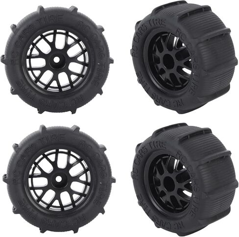 عجلات وإطارات RC، 4 قطع إطارات مطاطية سداسية 12 مم وإطارات بلاستيكية لاستبدال عجلات شاحنة سباق 1/16 1/14 1/18 على الطرق الوعرة وعربات الطرق الوعرة in Kuwait
