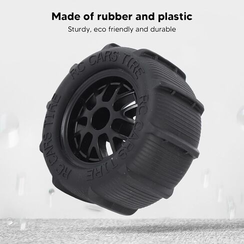 عجلات وإطارات RC، 4 قطع إطارات مطاطية سداسية 12 مم وإطارات بلاستيكية لاستبدال عجلات شاحنة سباق 1/16 1/14 1/18 على الطرق الوعرة وعربات الطرق الوعرة in Kuwait