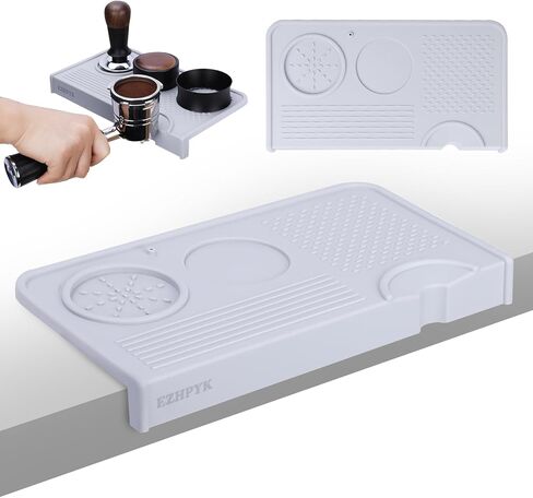 Espresso Tamping Mat for Counter – Food Grade Silicone Multi-Slot Coffee Tamper Mat for Barista Espresso Machine Accessories – Waterproof Neat Tamp Station Coffee Bar Mat for Countertop Black in Saudi Arabia