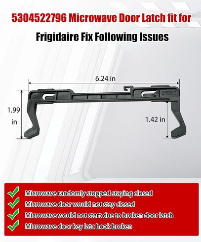 5304522796 OEM Microwave Door Latch Replacement kit Compatible with Frigidaire/Kenmore Microwaves, Replace Ap6979662 5304522796 4977138 20938991 PS12746282 EAP12746282 etc. in Kuwait