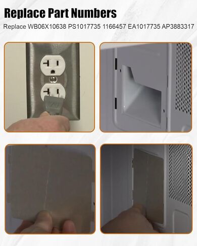 غطاء دليل موجة ميكا للميكروويف مناسب لـ GE استبدال WB06X10638 PS1017735 1166457 EA1017735 AP3883317، محدد وليس عالميًا in Kuwait