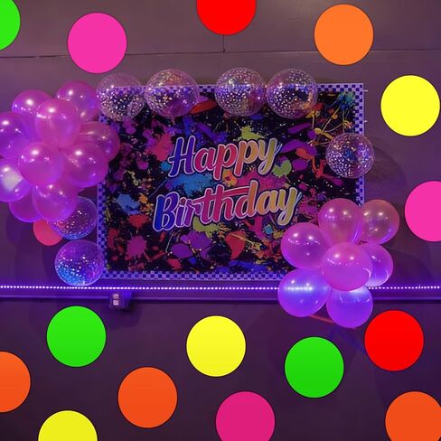 Whaline 30Pcs Neon Colored Round Stickers 8 Inch Glow in The Dark Self-Adhesive Decals for Birthday Wedding Dance Floor Party Decor DIY Crafts Supplies in Saudi Arabia