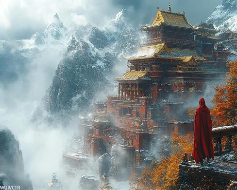 WUIVCTR Paint by Numbers, Tibetan Through Mountain Temple, Adult Crafts Adult Paint by Number Kits, Arts Crafts for Home Decor (No Frame, 16x20 inch) in Saudi Arabia