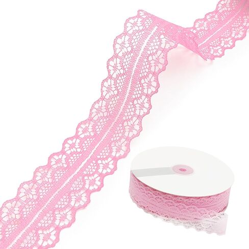 Lace Trim Ribbon, 50 Yards 1.2 Inch Wide Vintage Pattern Roll Ribbons, Suitable for Gift Packaging, Bouquet Ribbons, DIY Crafts, Sewing, and Party Decoration (Black) in Kuwait