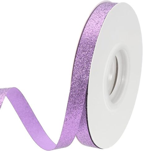 PATIKIL Light Blue Metallic Glitter Ribbon Roll, 3/8 Inch x 25 Yards Sparkly Ribbon Single Sided Cut Edge Design Gift Wrapping Fabric Rolls for DIY Crafts Wedding Party Home Decor in Saudi Arabia