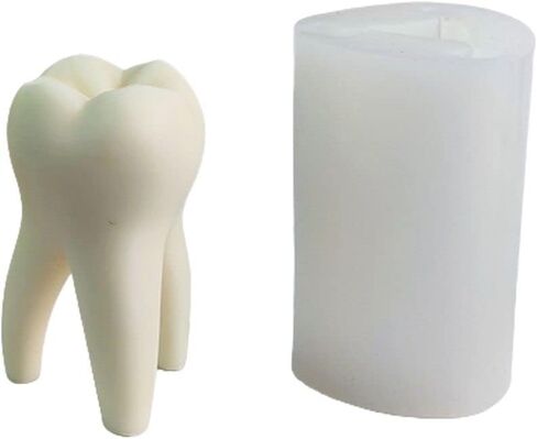 Tooth Candle Mold, Large 3D Tooth Candle Silicone Mold Tooth Shape Cake Chocolate Mold Soap Mold for Home Wedding Party Decoration in Saudi Arabia