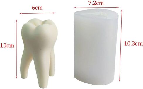 Tooth Candle Mold, Large 3D Tooth Candle Silicone Mold Tooth Shape Cake Chocolate Mold Soap Mold for Home Wedding Party Decoration in Saudi Arabia